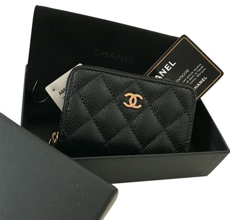 chanel card holder navy|Chanel card holder zipped.